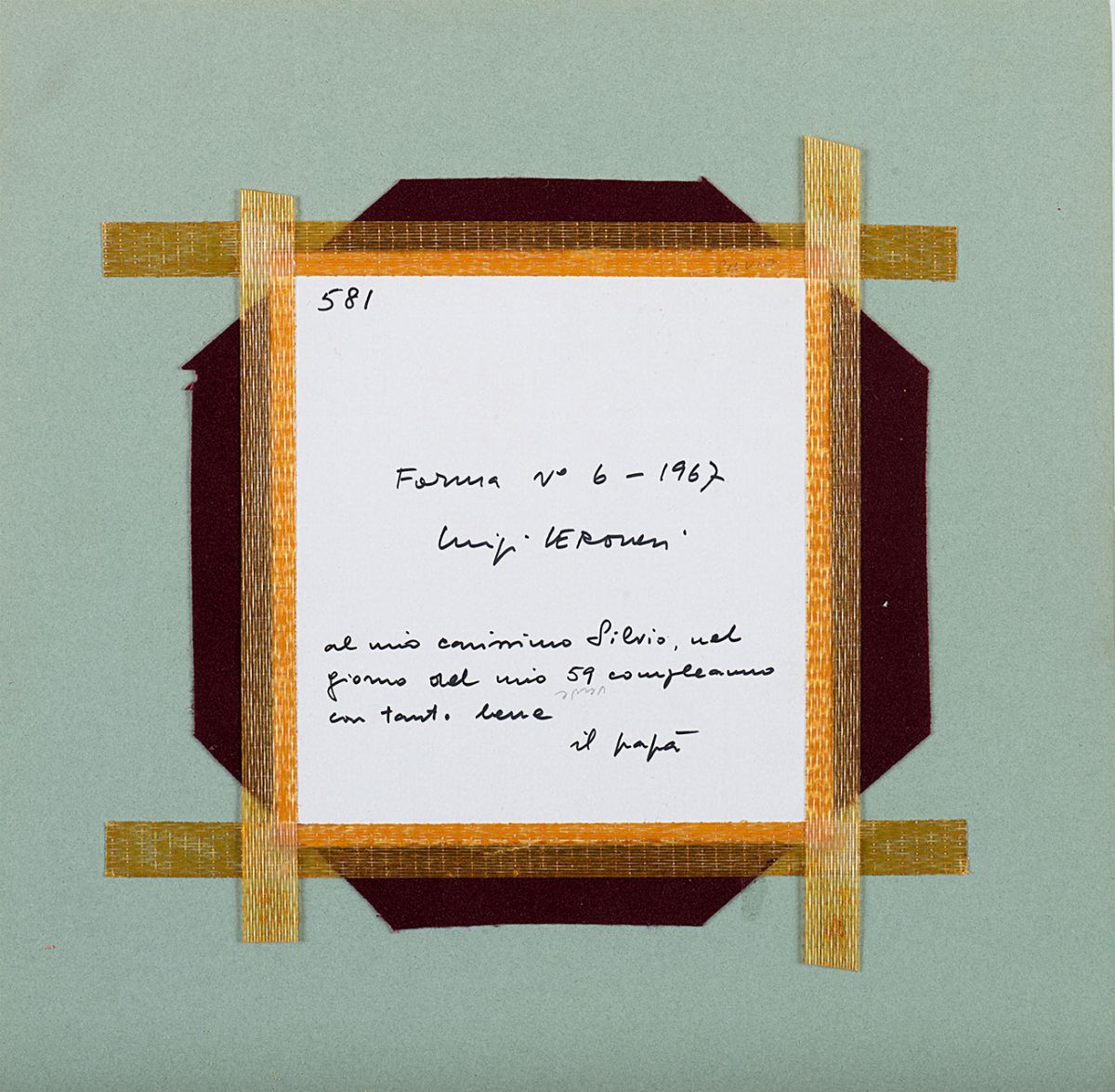 Luigi Veronesi - Forma n.6 (1967) - acrilico e foglia d'oro