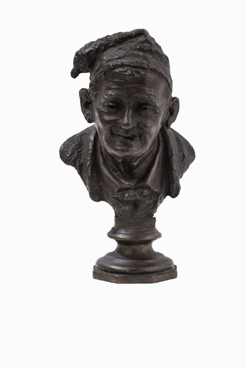 Tommaso Campajola - Busti di anziano pescatore e della moglie, sculture in bronzo