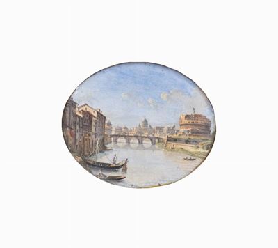 Roma, Veduta del Tevere con Castel Sant'angelo e San Pietro