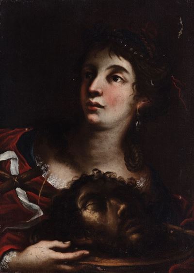 Autore sconosciuto, Salomè con la testa del Battista, olio su tela