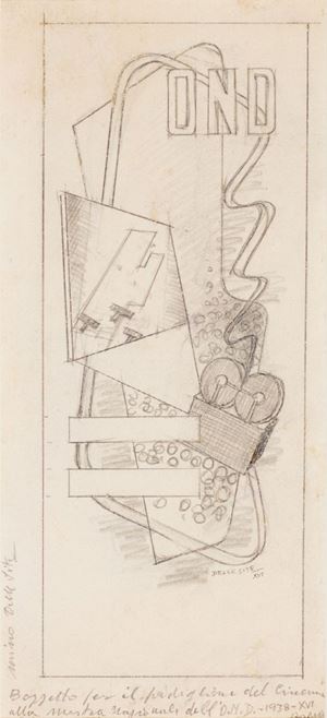 Bozzetto per pannello al padiglione del Cinema, O.N.D., 1938