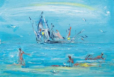 Vecchio battello, 1956, olio su tela