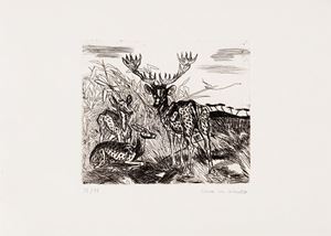 Cervo con cerbiatto, 1970
