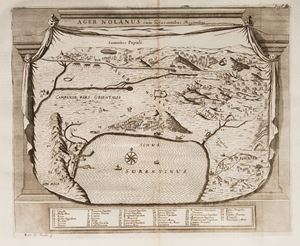 Raccolta di vari scritti su Napoli, corredata da tavole, fra cui la bella veduta dell’Ager Nolanus. Delectus Scriptorum rerum Neapolitanarum