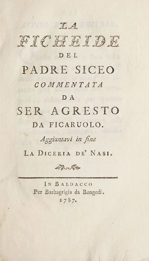 La ficheide del padre Siceo commentata da ser Agresto da Ficaruolo