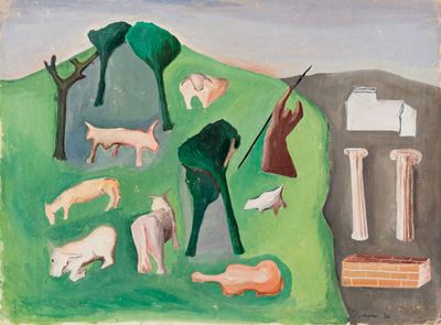 Pastorale, olio su cartoncino, 1934