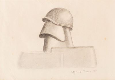 Testa del Duce, grafite su carta, 1933-'34