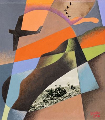 Aeropittura (olio e collage su cartoncino, 1936)