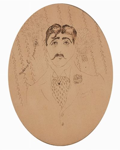 Ritratto di Marcel Proust, 1931, china su carta ovale