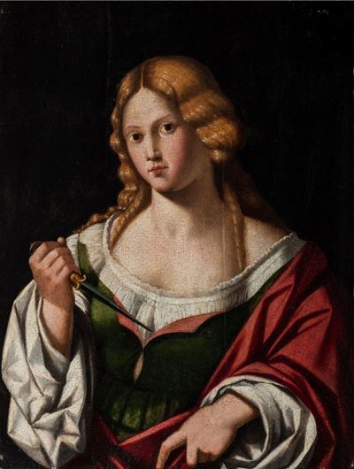 Autore sconosciuto, Lucrezia, olio su tavola