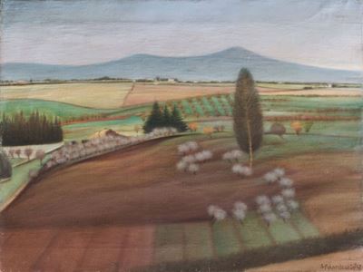 Paesaggio alle Tre Fontane, olio su tela