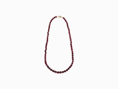 Collana in Granati e Oro Ad un Filo di G