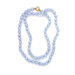 COLLANA IN CALCEDONIO
ad un filo di sfer