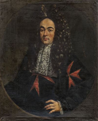 Scuola italiana, Ritratto di un cavaliere di Malta, a mezzo busto, olio su tela