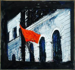 Botteghe Oscure con bandiera rossa, 1990