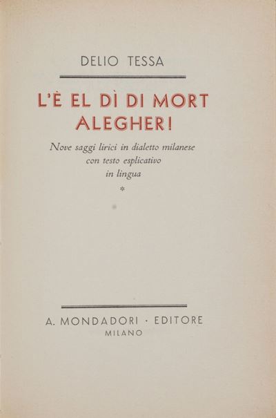 Tessa Delio, L’é dì di mort alegheri