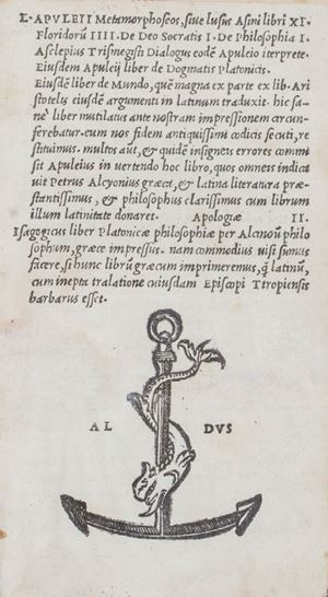 Metamorphoseos, siue lusus asini libri XI ... Alcinoi philosophi ad Platonis dogmata introductio
