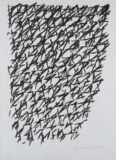 Senza titolo, tempera su carta, 1964