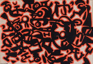 Segni neri con rosso, 1985