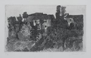 Morandi Giorgio - Il Poggio di sera, 1928
acquaforte su zi