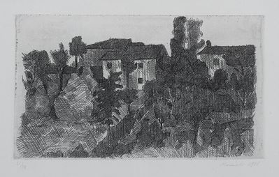 Il Poggio di Sera, 1928 Acquaforte su Zi