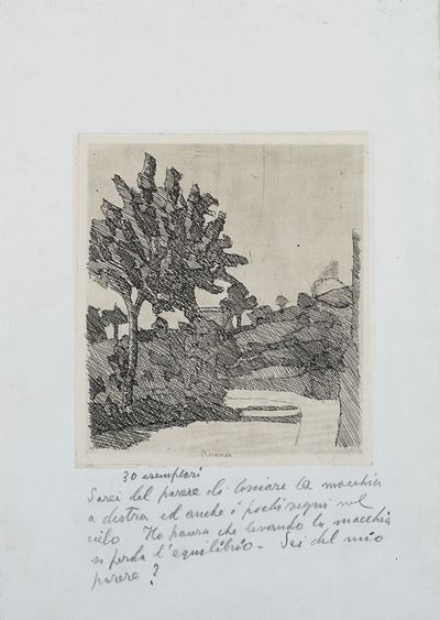 Paesaggio di Grizzana, acquaforte su rame, 1932