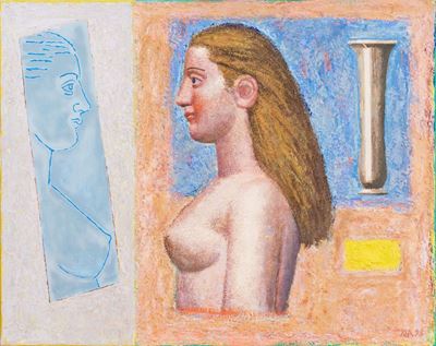 Akt und Spiegel II, 1998, olio su tela, 80 x 100 cm