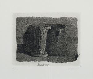 Morandi Giorgio - Piccola natura con tre oggetti, 1961
acq