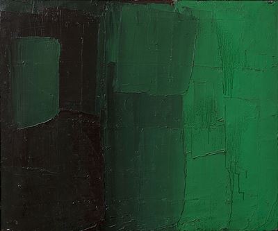 Verde e viola, 1958, olio su tela