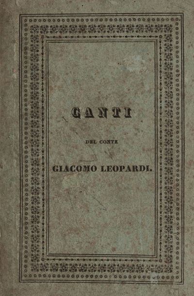 Canti del Conte Giacomo Leopardi
