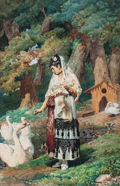 La Visita al Laghetto, 1877