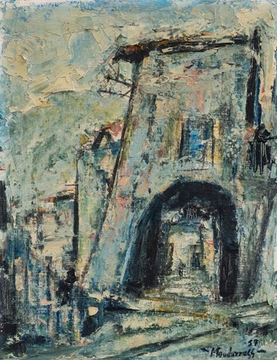 Vicolo di San Vito a Roma, 1957 (olio su cartone telato)