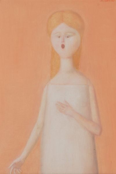 La cantante (1966), olio su masonite