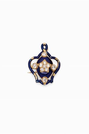 in oro 18kt, smalto e diamanti