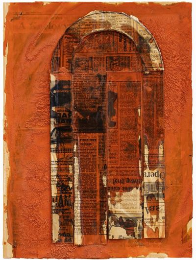 Portale, tecnica mista e collage su carta, 1965