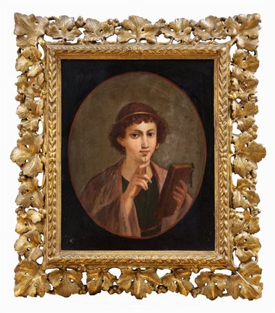 Autore sconosciuto, Due dipinti di soggetto pompeiano, olio su tela