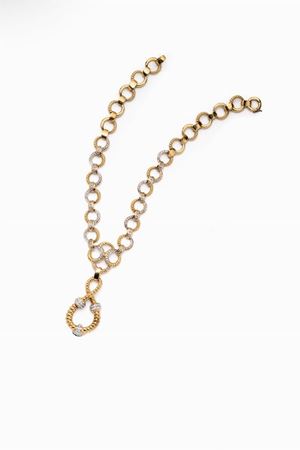 collana in oro bicolore 18kt e diamanti