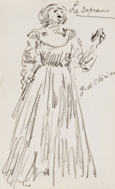 La Soprano (Anni '50), matita su carta