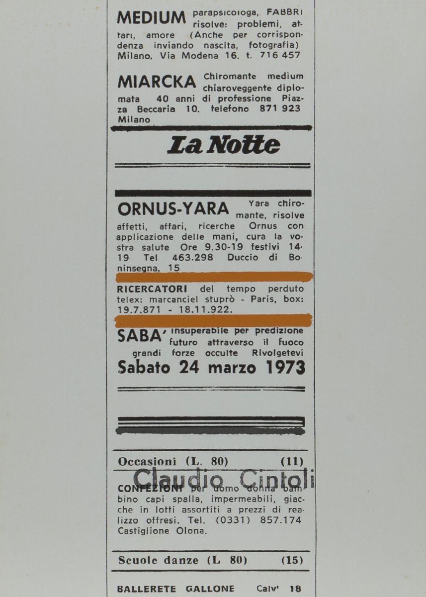 Claudio Cintoli - Cartella contenente 10 multipli