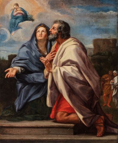 Autore ignoto, Apparizione dell'Immacolata, olio su tela
