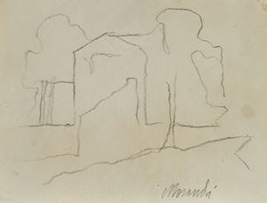 Morandi Giorgio - Paesaggio, 1961
Matita su carta
17 x 22,