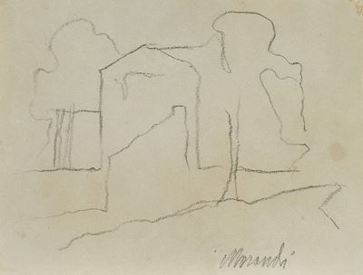 Paesaggio, 1961, Matita su carta