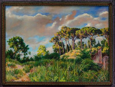 Il canto dei pini - Armonia solare, olio su tavola, 1944