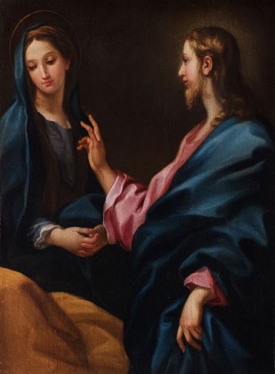 Carlo Maratti, Gesù e la Vergine (frammento della composizione 'Transito di San Giuseppe')