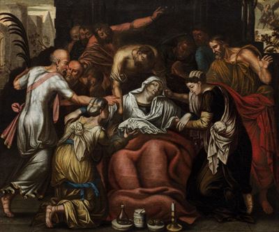 Autore sconosciuto, Transito della Vergine, olio su tela