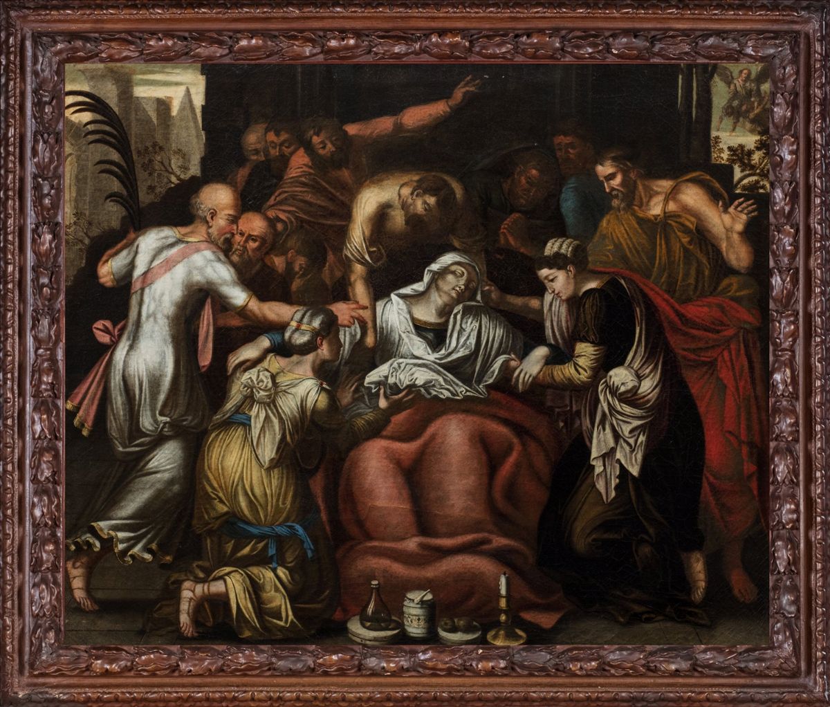 Scuola Fiamminga, Secolo XVII - Autore sconosciuto, Transito della Vergine, olio su tela