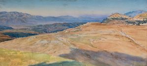 Veduta di Olevano Romano dagli altipiani di Arcinazzo