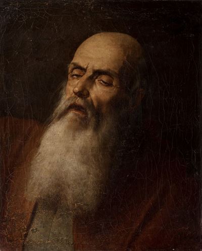 Studio di vecchio, olio su tela
