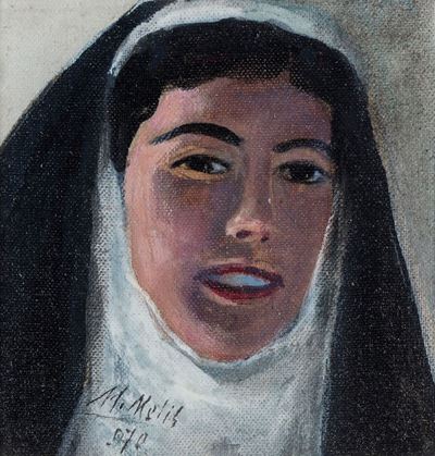 Fanciulla sarda, olio su cartone telato
