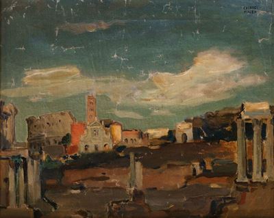Foro romano, olio su tela